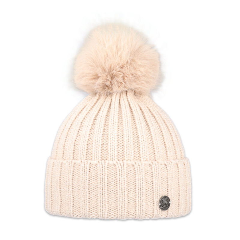 Dětská čepice s kožešinovou bambulí